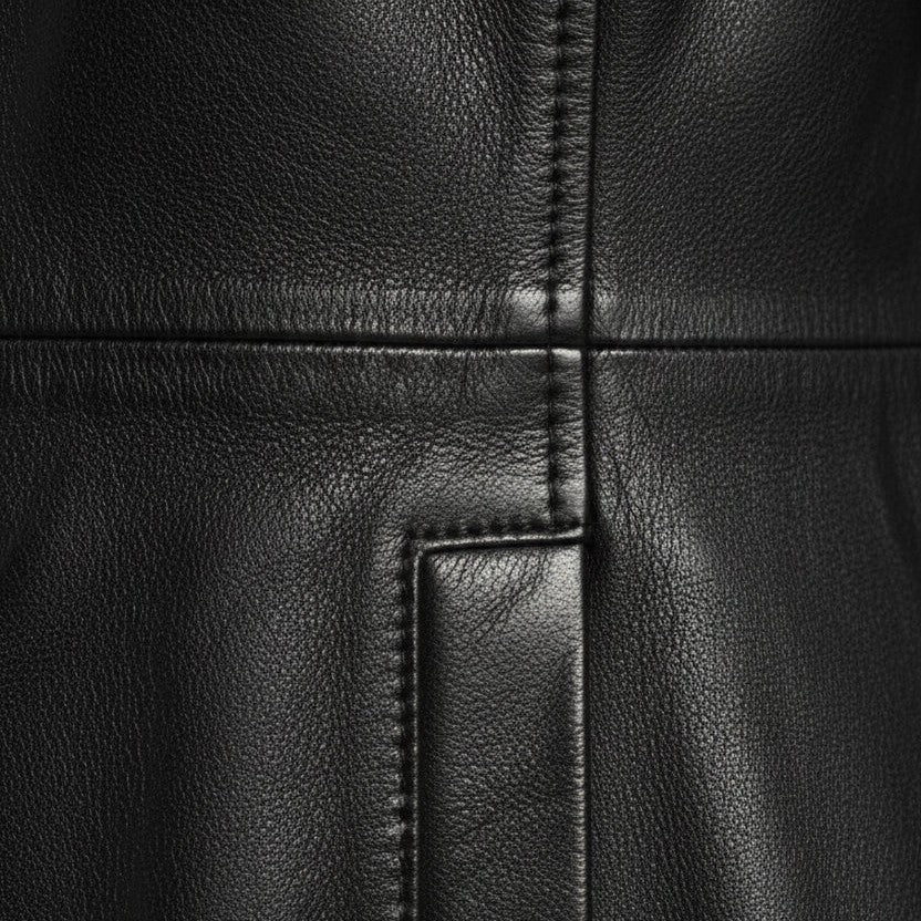 Handmade Women Black Color Genuine Lamb Skin Walking Coat, Black Long Coat