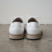 Handcrafted White Brogue Dress Shoes for Men