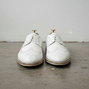 Handcrafted White Brogue Dress Shoes for Men
