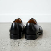 Handcrafted Men's Black Cap Toe Dress Shoes