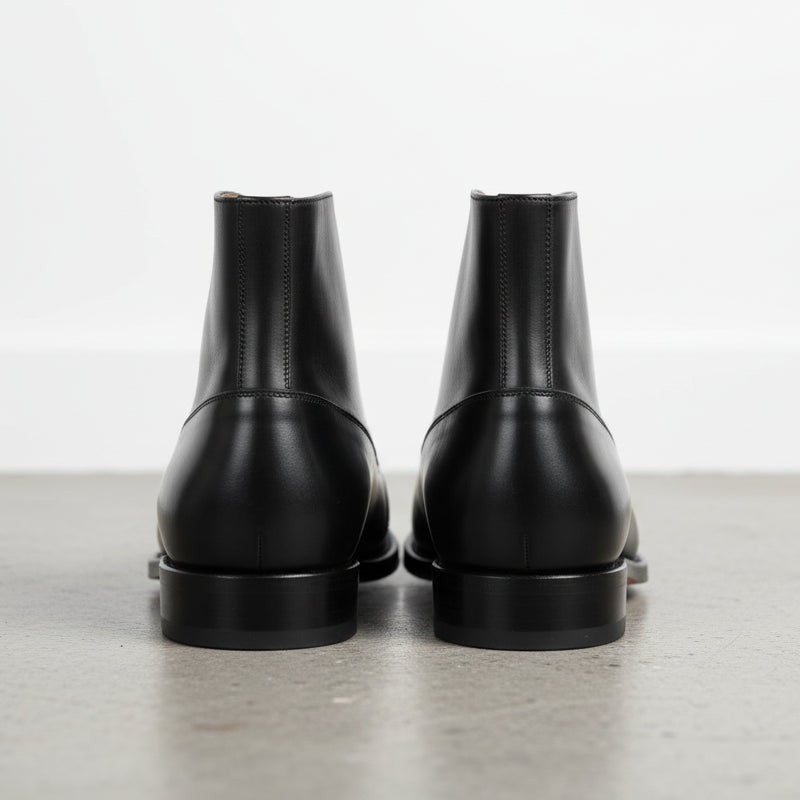 Handmade Black Brogue Dress Boots