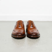 Handmade Men’s Tan Leather Oxford Shoes, Wingtip Dress Shoes for Men