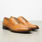 Handcrafted Men's Tan Oxford Dress Shoes