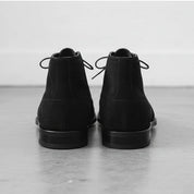 Handcrafted Men's Black Suede Chukka Boots