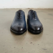 Men's Handmade Blue Whole Cut Oxford Leather Dress Shoes