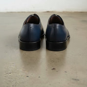 Men's Handmade Blue Whole Cut Oxford Leather Dress Shoes