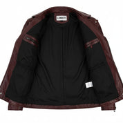 Men's Handmade Aged Genuine Leather Jacket Slim Fit Zip Closure Vintage Style