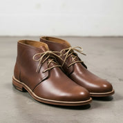 Handmade Men's Antique Brown Leather Chukka Boots