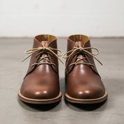 Handmade Men's Antique Brown Leather Chukka Boots