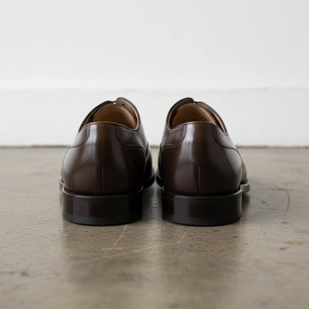 Handmade Dark Brown Leather Oxford Dress Shoes
