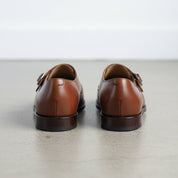Handmade Men Brown Leather Double Monk Shoes, Monk Office/ Business Shoes