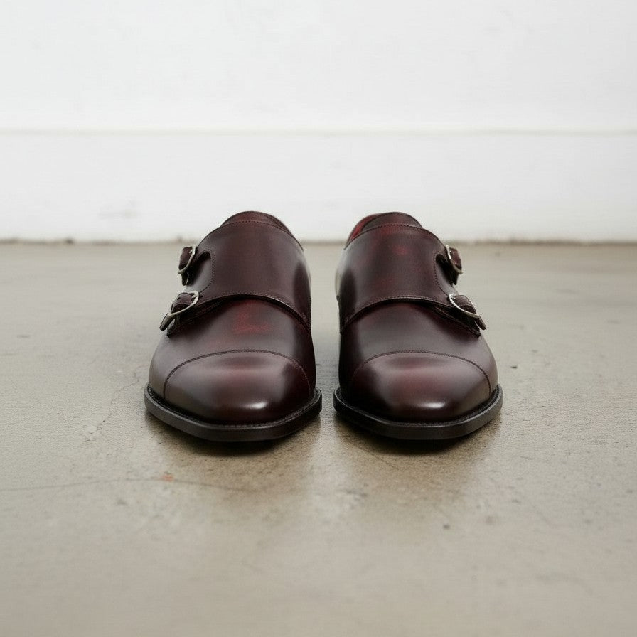 Handmade Brown Double Buckle Oxford Dress Shoes