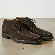 Handcrafted Men's Brown Suede Chukka Boots