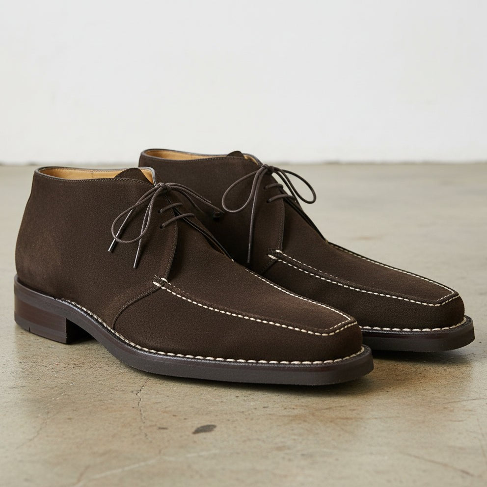 Handcrafted Men's Brown Suede Chukka Boots