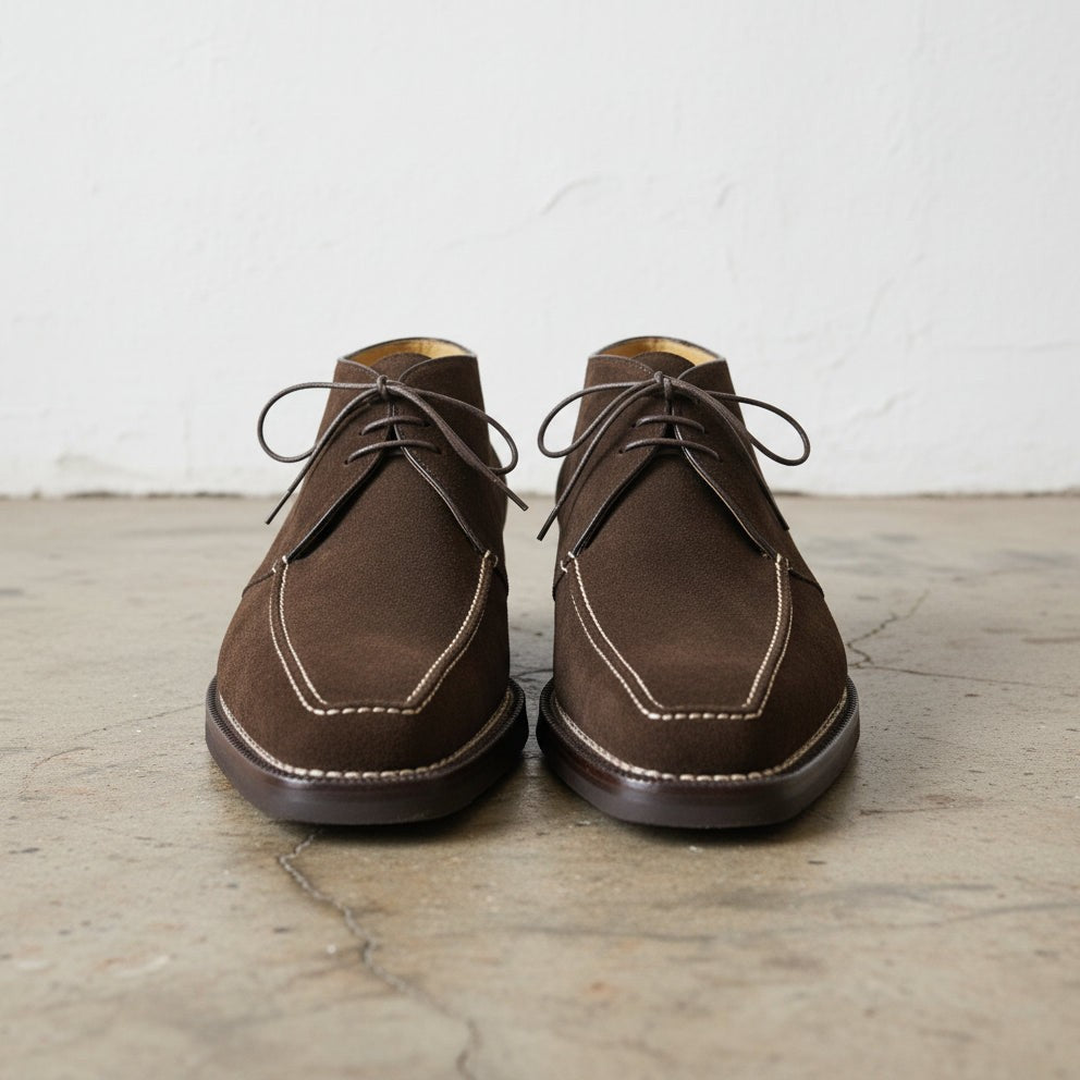 Handcrafted Men's Brown Suede Chukka Boots
