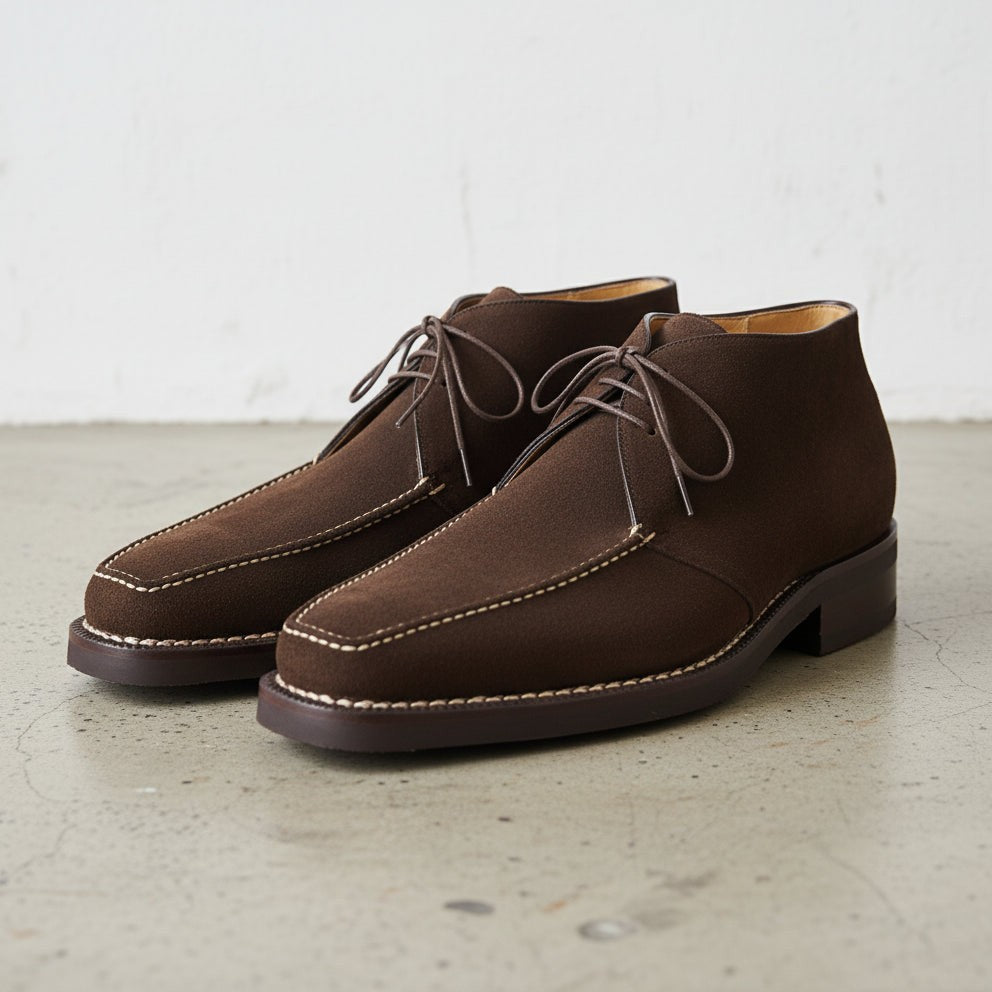 Handcrafted Men's Brown Suede Chukka Boots