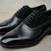 Handmade Mens Suede and Leather Shoes Men Leather Oxford Shoes, Men Shoes