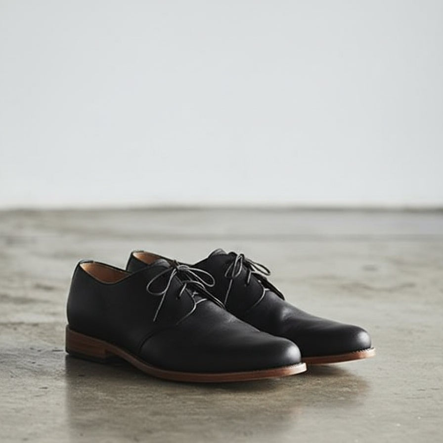 Handcrafted Tan Black Leather Dress Shoes for Men