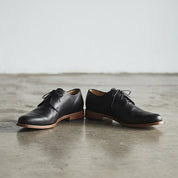 Handcrafted Tan Black Leather Dress Shoes for Men