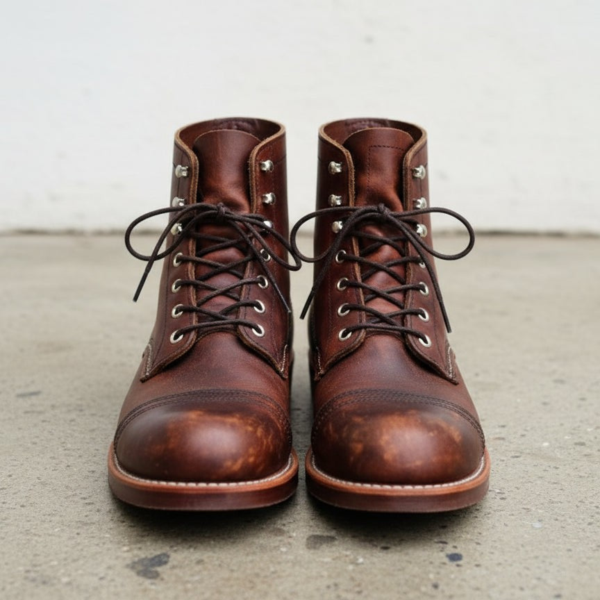 Handmade Men's Brown Leather Ankle Boots