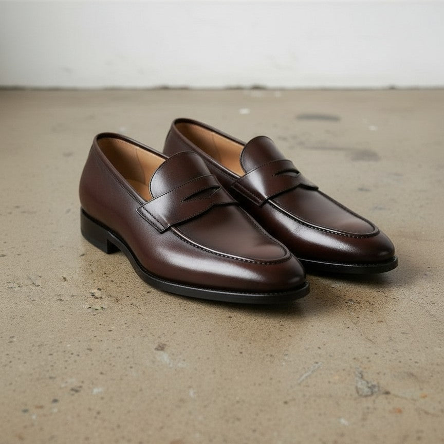 Handcrafted Leather Slip-on Moccasins, Dress shoes shoes for men