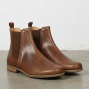 Women's Handmade Brown Leather Chelsea Boots