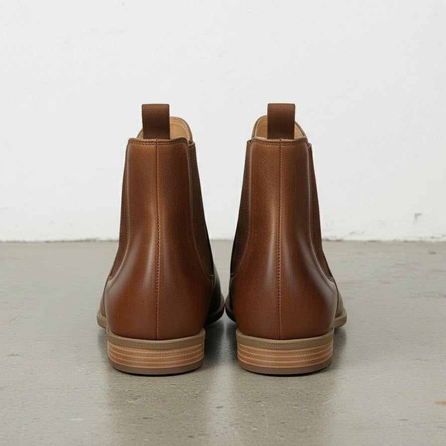 Women's Handmade Brown Leather Chelsea Boots