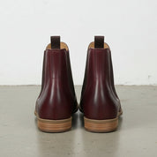 Women's Handmade Burgundy Leather Chelsea Boots
