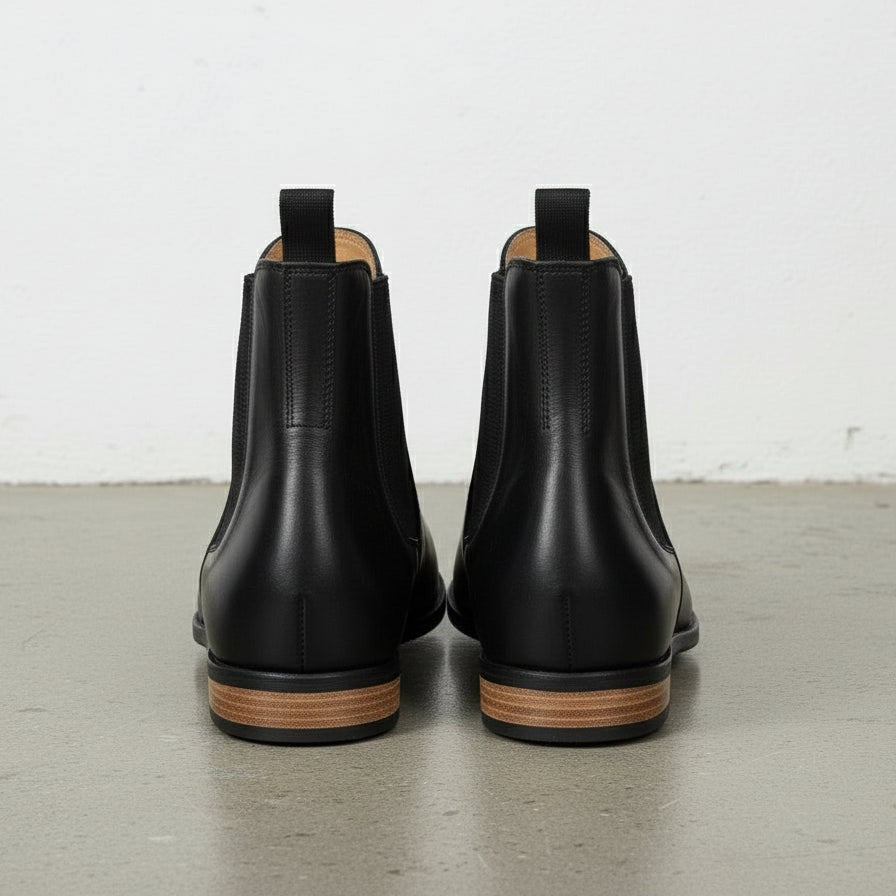 Women's Handmade Black Leather Chelsea Boots