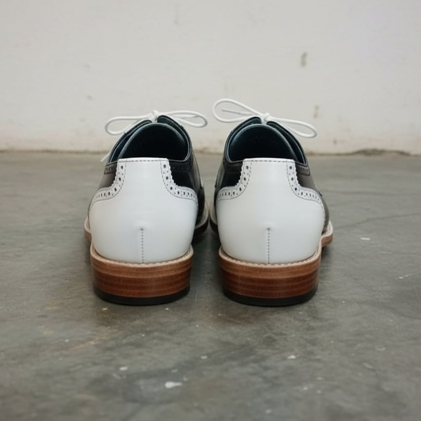 Handmade Two Tone Formal Spectator Shoes, Dress Shoes For Men