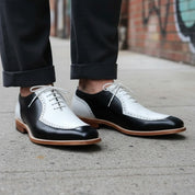 Handmade Two Tone Formal Spectator Shoes, Dress Shoes For Men