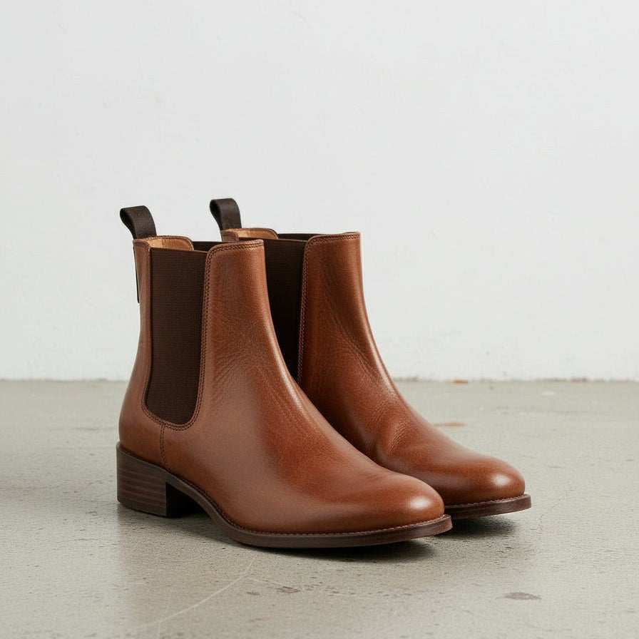 Women’s Handmade Brown Leather Ankle Chelsea Boots