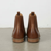 Women's Cognac Brown Leather Chelsea Boots