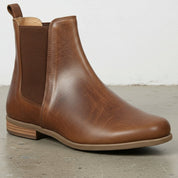 Women's Cognac Brown Leather Chelsea Boots