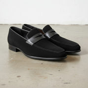 Men Formal Black Leather Shoes, Black Suede Moccasins Shoes
