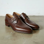 Men's Brown Monk Strap Leather Dress Shoes