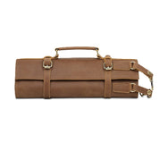 Full Grain Leather Knife Storage Roll Bag