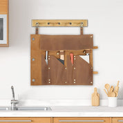 Full Grain Leather Knife Storage Roll Bag