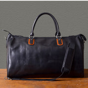 Men's Luxury Weekender Leather Luggage Duffel Travel Bag