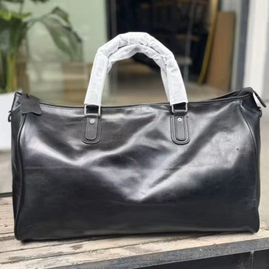 Men's Luxury Weekender Leather Luggage Duffel Travel Bag