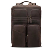 Full-Grain Leather Multi-pocket 16 Inch Laptop Backpack Bag