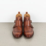 Handmade Men's Wing Tip Brogue Double Monk Chukka Boots