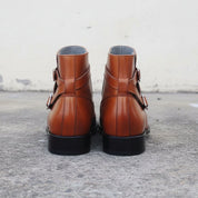 Handmade Men Tan Brown Jodhpurs Ankle Boot, Tan Color Ankle Casual Boot