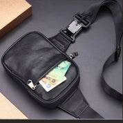 Full-Grain Leather Messenger Waist Bag, Mini Shoulder Bag