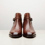 Men's Handmade Brown Leather Monk Strap Ankle Boots