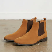 Handmade Men's Tan Color Suede Chelsea Boots, Tan Suede Ankle Boot