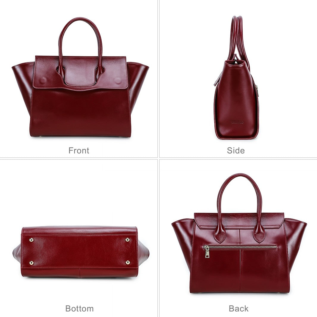 Women's Full-Grain Leather Laptop Tote Bag