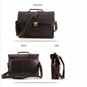 Handmade Brass Buckle Full-Grain Leather Satchel Bag