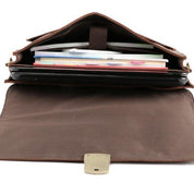 Handmade Brass Buckle Full-Grain Leather Satchel Bag