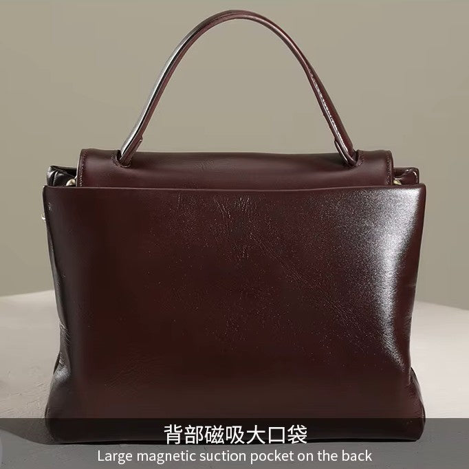 Women's Vintage Genuine Leather Crossbody Bag - Classic Messenger Handbag